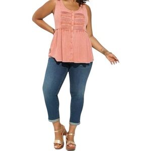 Torrid Ribbed Peplum Tank – Dusty Rose, Size 00 (M/10)